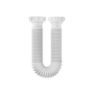 Sifão Extensivo Universal Rosca x Rosca 60cm Branco c/ Suporte