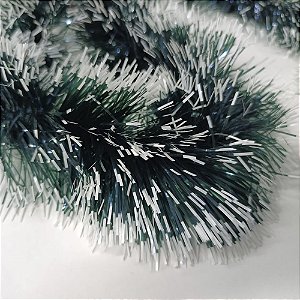 Festão Enfeite de Natal 13cm Verde Nevado com 2m