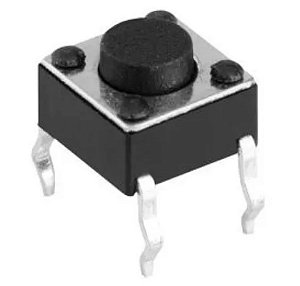 CHAVE TACTIL KFC-A06-6X6X4,3MM 4T 180º PRETA