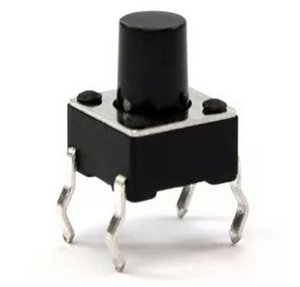 CHAVE TACTIL KFC-A06-6X6X7MM 4T 180º PRETA