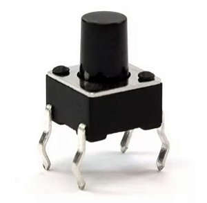 CHAVE TACTIL KFC-A06-6X6X9,5MM 4T 180º PRETA