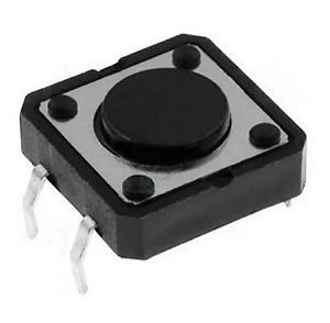 CHAVE TACTIL A06 12X12X4,3MM 4T 180º PRETA