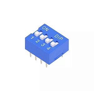 CHAVE DIP SWITCH KF1001-04 VIAS AZUL 180º
