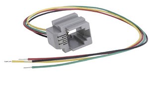 CONECTOR JACK P/ TEL RJ11 YH101-623K 6P2C 95MM 2VIAS