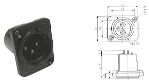 PLUG CANON PAINEL LS-1030 PLASTICO 3 VIAS 180°