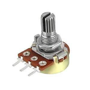 POTENCIOMETRO ROTATIVO 16MM (EIXO 20MM ESTRIADO) 10KA LOG (PACOTE 10 PCS)