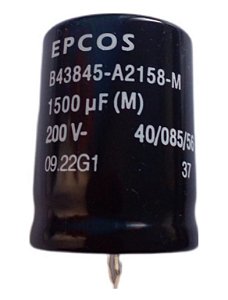CAPACITOR ELETROLITICO SNAPIN 1500/200V B43845A2158M0 30X40