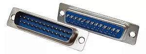 CONECTOR DB25 SOLDA FIO 180° MACHO (PACOTE C/ 100 PCS)