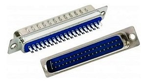 CONECTOR DB37 SOLDA FIO 180° MACHO (PACOTE C/ 40 PCS)