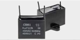 CAPACITOR POLIPROPILENO 2X450V - CBB61 (PACOTE C/ 5 PCS)