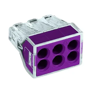 CONECTOR ENGATE PERMANENTE PCT-106 6 VIAS FIO 4MM (PACOTE 10 PEÇAS)