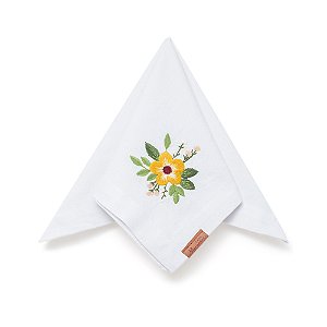 Guardanapo Bordado Flor Amarela