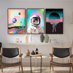 Quadros Decorativos Astronautas para Sala de Jantar