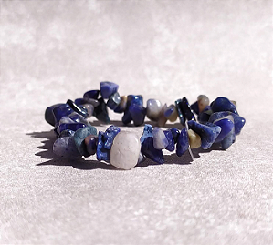 Pulseira de Sodalita em Cascalho "Foco e Concentração"