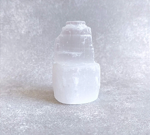 Torre de Selenita 6cm - "Limpeza Energética"