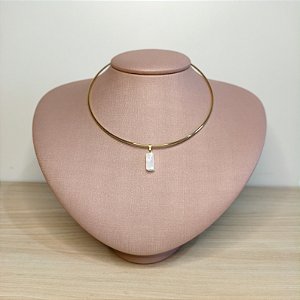 Choker lisa com pingente Selenita - Semijoia