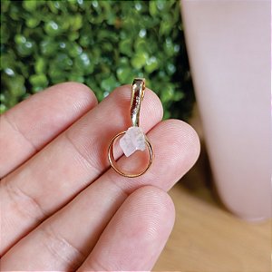 Pingente Ello Midi Quartzo Rosa - "Amor Próprio, Perdão e Gratidão" - Semijoia