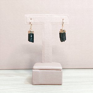 Brinco Click Turmalina Negra - "Proteção"