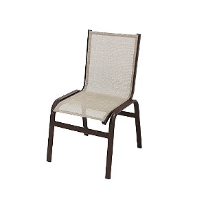 Cadeira Lótus Sem Braço em Tela Sling e Alumínio