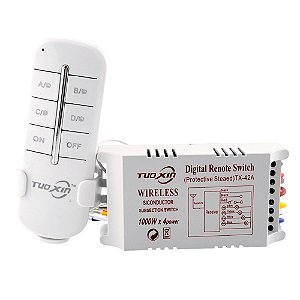 Controle Remoto Interruptor Luz 4 Canais - 110/220v - Tuoxin