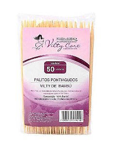 PALITO VILTY 100% BAMBU PONTIAGUDO- PACOTE C/50 UNIDADES