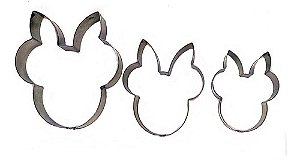 Cortador Personagem Minnie 3 Peças - Inox