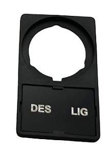 Porta Plaqueta Weg com inscrição gravada Desliga-Liga