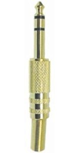 Plug P10 Profissional Stéreo Metal Gold Kit C/2