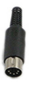 Plug Din Rabicho - 5 Pinos Em Linha - Plástico