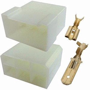 Kit Conector + 12 Terminais 6 Vias Macho/fêmea