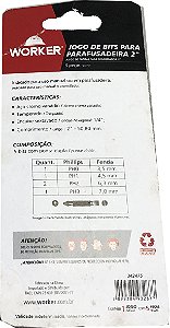 Jogo De Bits C/ Ponta Dupla Parafusadeira 5 Peças - Worker