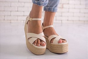 Sandália Anabela Ramarim Off White