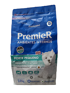 Ração Premier Ambientes Internos Cães Adultos Raças Pequenas Frango e Salmão 1 kg