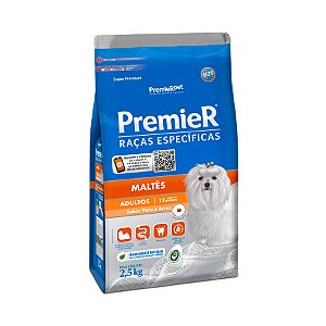 Ração Premier Maltês Adultos Peru e Arroz 2,5 kg