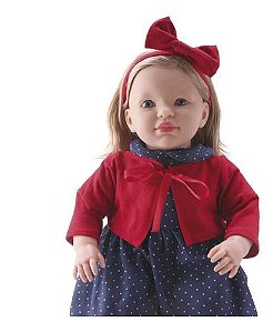 Boneca Bebê Reborn Grande  Louise Com Cabelo 50cm
