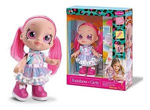 Boneca Infantil Rainbow Tatoo Pink Bambola Brinquedos