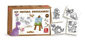 Brinquedo para Colorir Dinossauros com 04 Telas Brincadeira de Criança