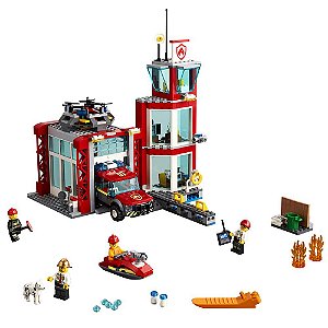 Brinquedo Lego City Quartel General Dos Bombeiros Luz  E Som