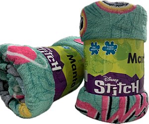 Manta Fun Stitch Disney infantil Solteiro Jolitex