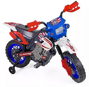 Mini Motinha Elétrica Infantil Motocross Homeplay Azul