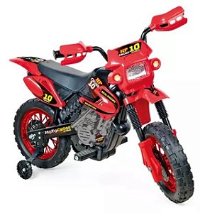Mini Motinha Elétrica Infantil Motocross Homeplay Vermelha
