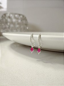 Argolinha zircônia pink