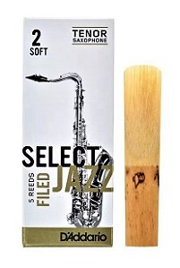 Palheta D'Addario Select Jazz Sax Tenor N° 2 Soft Filed (unidade)