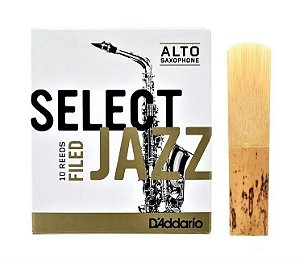 Palheta D'Addario Select Jazz Sax Alto N° 2 Medium Filed (unidade)
