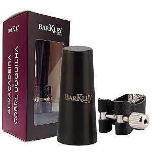 Abraçadeira Sax Soprano/ De Couro com Ressonador + Tampa - Níquel Barkley