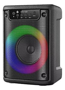 Caixa de Som KTS-1351 Karaokê 4" Bluetooth/ Pen Drive/ SD/ Entrada Mic + Led
