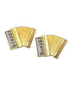 Prendedor de Hinário/ Partitura Luxo Acordeon com Flash de Ouro (Par)