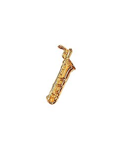 Broche Sax Barítono Flash Ouro Minimalista Clássico