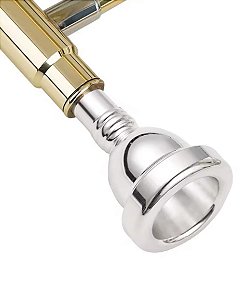 Bocal Trombone 6.5AL Tradicional Prateado Calibre Fino