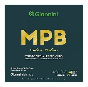 Encordoamento para Violão Giannini Nylon c/ Bolinha MPB GENWBG